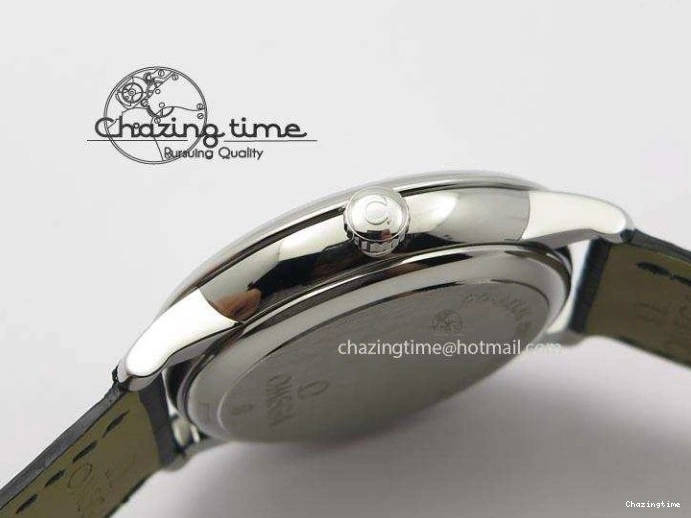 0205 Flexible De Ville MK 1:1 Best Edition SS White Dial On Black Leather Asian Seagull T1701 (Sec@6) 8244